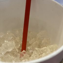 Cup full of ice and very little soda