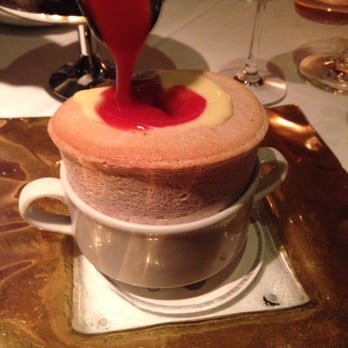Gary Danko - Strawberry Souffle with Strawberry Sauce and Strawberry Sorbet - New American Near Me - San Francisco, California
