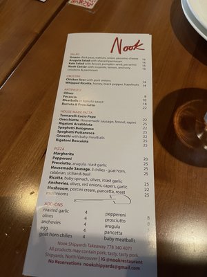 Menu photo 5 Nook Shipyards North Vancouver, BC