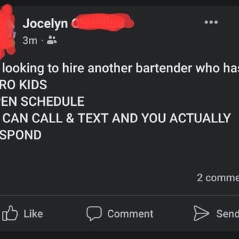 Lil Sheba - a tweet with the caption'i'm looking to hire another bartender who has zero kids open schedule - Sports Bars Near Me - Toledo, Ohio Lil Sheba - a tweet with the caption'i'm looking to hire another bartender who has zero kids open schedule - Sports Bars Near Me - Toledo, Ohio