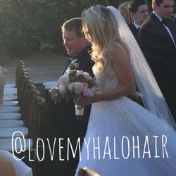 Lovemyhalohair - The Beautiful new Mrs Shoemate rocked her wedding curls all night