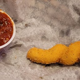 A Twisted Mozzarella stick. A Twisted Mozzarella stick.