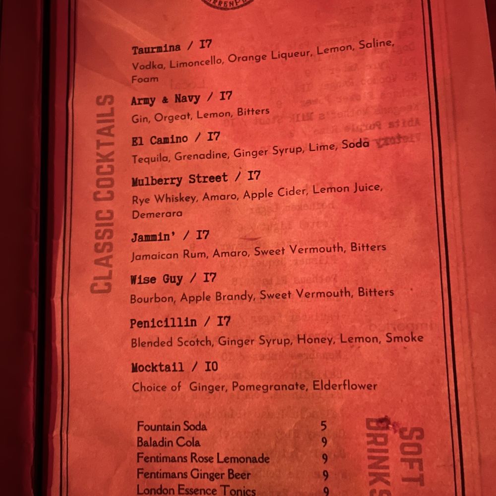 WarrenPeace - Classic cocktail menu - Cocktail Bars Near Me - New York, New York WarrenPeace - Classic cocktail menu - Cocktail Bars Near Me - New York, New York
