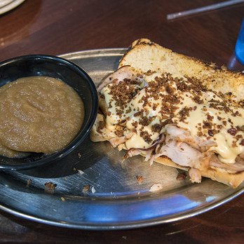 Cafe Telegraph - SLUH Smoked Turkey Melt with applesauce - Sports Bars Near Me - Saint Louis, Missouri Cafe Telegraph - SLUH Smoked Turkey Melt with applesauce - Sports Bars Near Me - Saint Louis, Missouri
