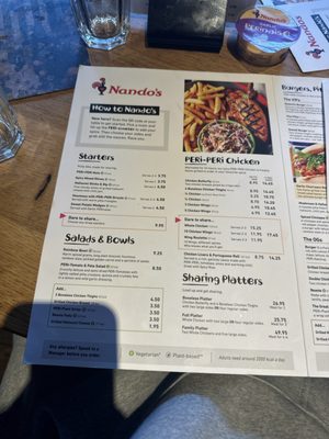 Menu photo 1 Nando's Wimbledon, XGL Menu photo 1 Nando's Wimbledon, XGL