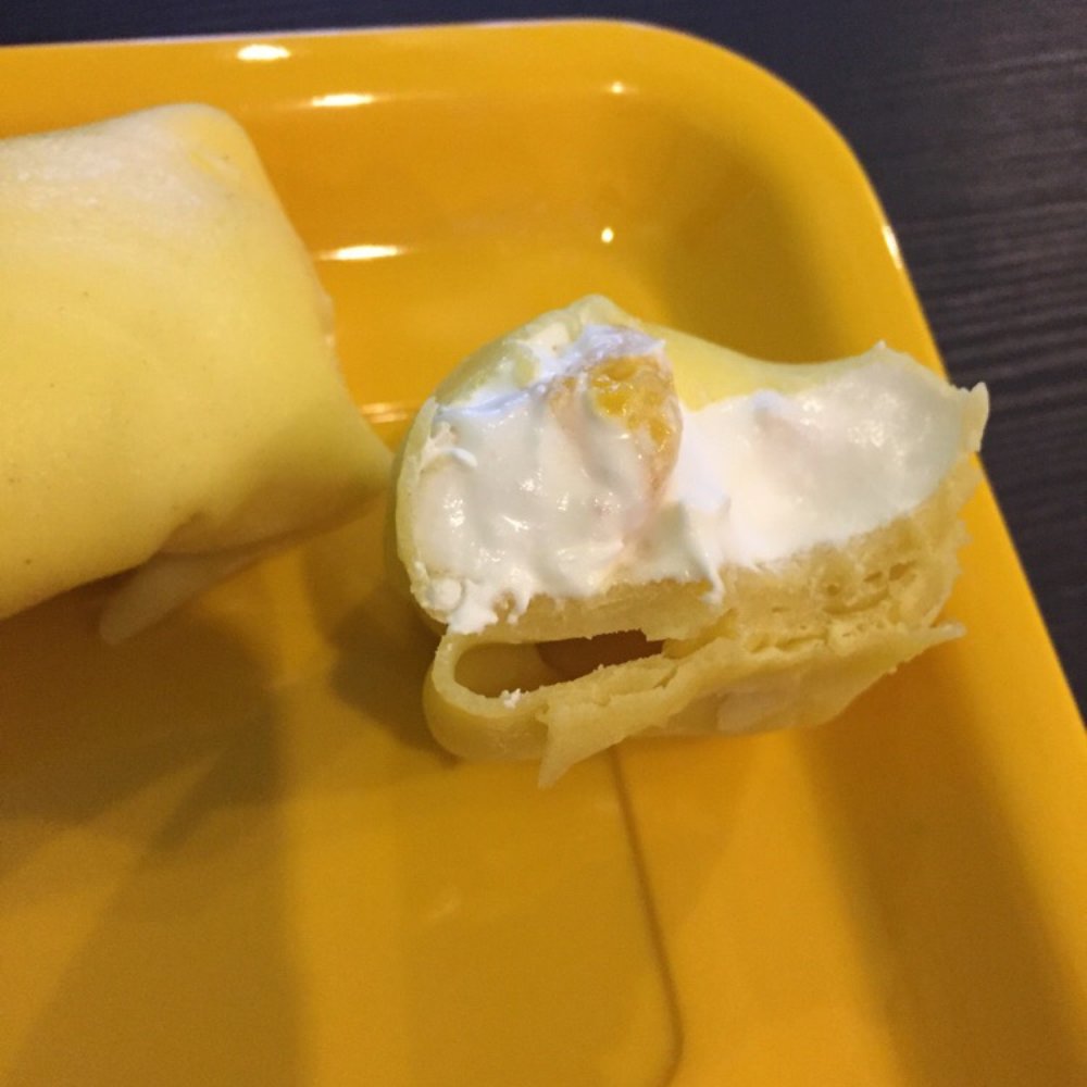 Sweeting - Inside of my mango mochi (had three small chunks of mango) - Desserts Near Me - Ann Arbor, Michigan