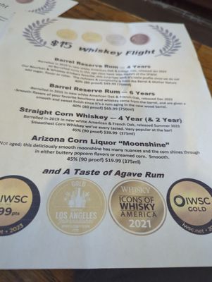 Menu photo 3 Desert Diamond Distillery Kingman, AZ