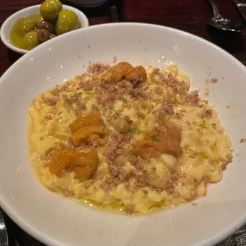 Casa Mono - Creamy Eggs with Sea Urchin, Walnuts, Lime & Ancient Anchovy Oil - Spanish Near Me - New York, New York Casa Mono - Creamy Eggs with Sea Urchin, Walnuts, Lime & Ancient Anchovy Oil - Spanish Near Me - New York, New York
