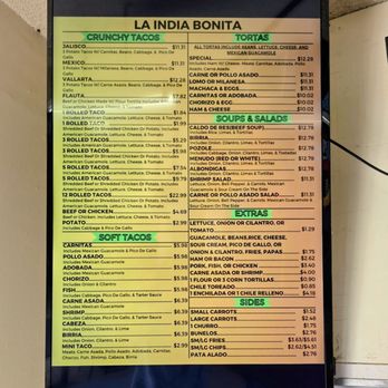 La India Bonita - Menu 9/26 - Mexican Near Me - Chula Vista, California La India Bonita - Menu 9/26 - Mexican Near Me - Chula Vista, California