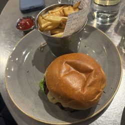 All Bar One - Classic cheese burger and fries