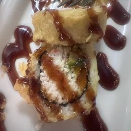 Deep fried California roll and spicy edamame! Sorry we ate most of it Deep fried California roll and spicy edamame! Sorry we ate most of it