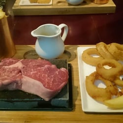 Dine at 29 - Ribeye, chunky chips and onion rings