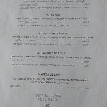 Jimbo Smokehouse - Carta - Steakhouses Near Me - Madrid, M