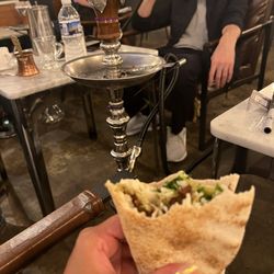 cedars restuarant chicha lounge - Falafel Sandwich with hookah