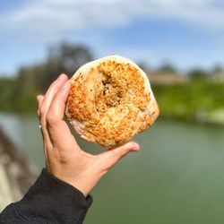 Giovanni's Brooklyn Bagels - Stuffed bagel topped with garlic, onion, and asiago