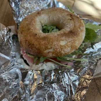 Forage Market - Whitefish salad sandwich on a sea salt bagel - Bagels Near Me - Lewiston, Maine