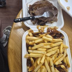 Chicken Hutt - Roast beef and well i choose the simple chips and gravy with it