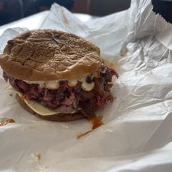 Brother's Roast Beef - Junior Beef w Mayo, Cheese, & BBQ Sauce ("3-way")