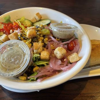 Panera Bread - Greek Salad- customized with corn, peppers, croutons and pickled onions - Salad Near Me - Hayden, Idaho