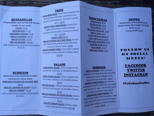 Menu photo 8 La Cabana Mexican Restaurant Slade, KY Menu photo 8 La Cabana Mexican Restaurant Slade, KY