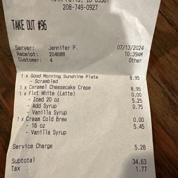 Twin Beans Coffee Company - Automatic service charge - Coffee & Tea Near Me - Twin Falls, Idaho