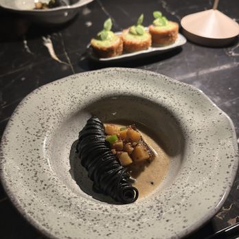 AnnaLena - Tasting menu - Cacio e pepe ramen that goes with the rabit dish - Canadian (New) Near Me - Vancouver, British Columbia AnnaLena - Tasting menu - Cacio e pepe ramen that goes with the rabit dish - Canadian (New) Near Me - Vancouver, British Columbia