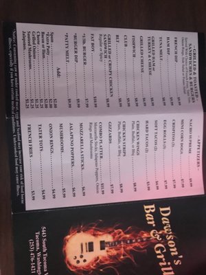 Menu photo 3 Dawson's Bar & Grill Tacoma, WA Menu photo 3 Dawson's Bar & Grill Tacoma, WA