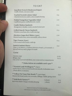 Menu photo 5 Blue Bar London, XGL Menu photo 5 Blue Bar London, XGL