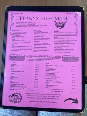 Menu photo 1 Tiffanys Uptown Berwick, PA