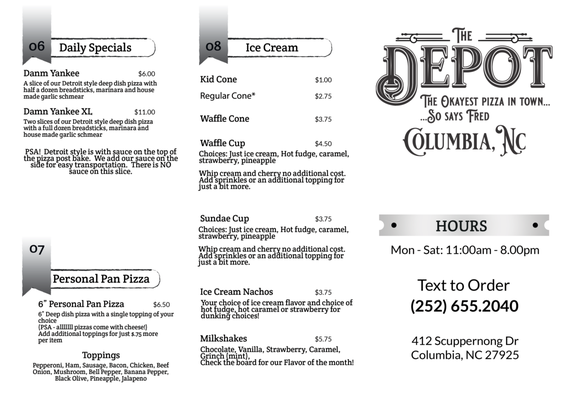 Menu photo 3 The Depot Columbia, NC