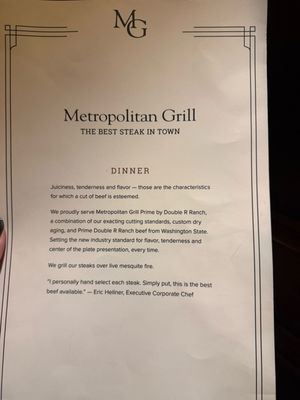 Menu photo 4 Metropolitan Grill Seattle, WA