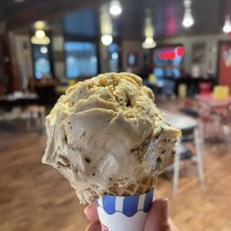 a hand holding a cone of ice cream a hand holding a cone of ice cream