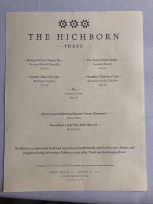 Menu photo 4 THE HICHBORN Stockton Springs, ME Menu photo 4 THE HICHBORN Stockton Springs, ME