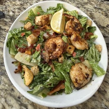 Burgundy Square Cafe - Blackened Seafood Caesar Salad - Cafes Near Me - Venice, Florida
