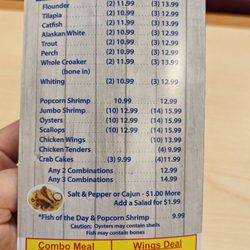 Fish menu June 2023