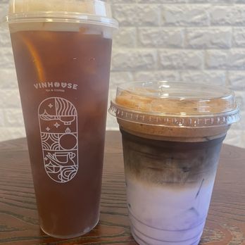 Vinhouse Tea & Coffee - Sheldon - Phin Taro Coconut and Orange Peach Green Tea - Bubble Tea Near Me - Elk Grove, California