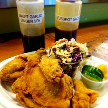 Fusspot Chicken - fried chicken and coleslaw on a plate - Food Stands Near Me - Portland, Oregon Fusspot Chicken - fried chicken and coleslaw on a plate - Food Stands Near Me - Portland, Oregon