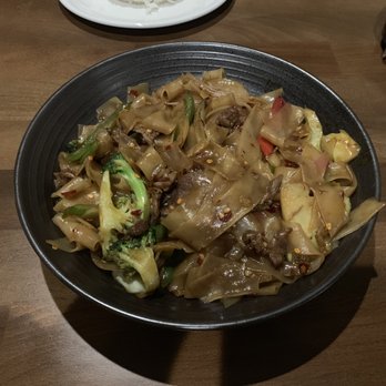 Thai Esane - Drunken Noodles (beef, egg noodles, Esane spicy) - Thai Near Me - Nashville, Tennessee Thai Esane - Drunken Noodles (beef, egg noodles, Esane spicy) - Thai Near Me - Nashville, Tennessee