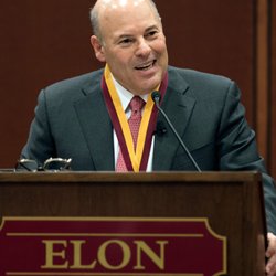 Elon University - Here's Elon trustee, Louis DeJoy being honored with a medal by Elon University, because that's how you reward obscenely rich donors.