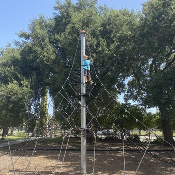 Fireman's Park - Spider web climb on near Finke Pavilion - Parks Near Me - Brenham, Texas