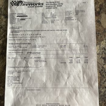 Tire Works - First invoice - Tires Near Me - Kingman, Arizona Tire Works - First invoice - Tires Near Me - Kingman, Arizona