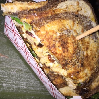 Meltdown Bistro - Pig Mac with marbled rye because they ran out of white bread. - Food Trucks Near Me - Clovis, California Meltdown Bistro - Pig Mac with marbled rye because they ran out of white bread. - Food Trucks Near Me - Clovis, California