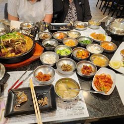 YD Tofu House - Galbi Jjim Fried Mackarel fish 18 banchan... it's a feast.