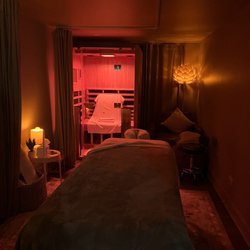 Freeze & Float Spa - One of their gorgeous Massage rooms that includes infrared and red light therapy