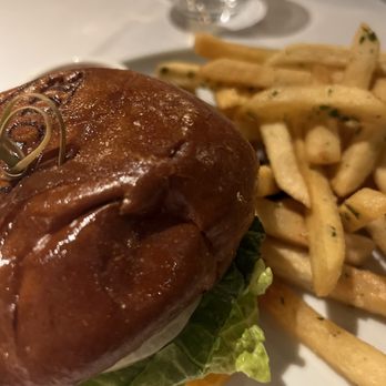 The Arbour - Cheeseburger with a side of garlic fries - New American Near Me - Pasadena, California