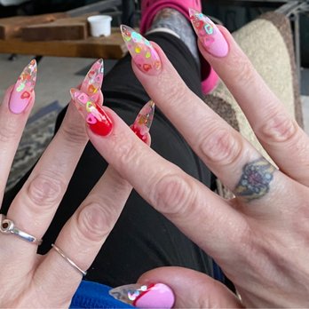 Infinity Nails and Spa - Clear gel Valentine nails by Kimmy - Nail Salons Near Me - Phoenix, Arizona