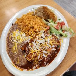 Carrillo's Mexican Food - Chicken Enchiladas and Shredded Beef Taco Combo