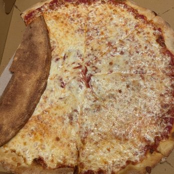 Avellino Italian Restaurant - Large Cheese Pizza, half flipped over - Italian Near Me - Dunellen, New Jersey