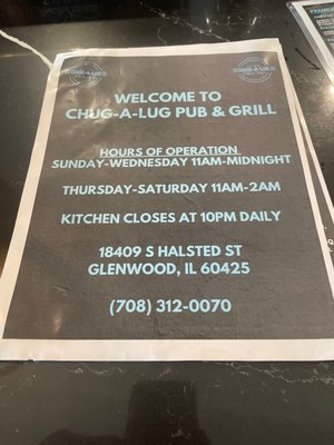 Menu photo 5 Chug A Lug Glenwood, IL