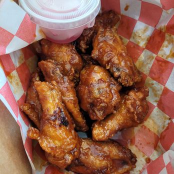 Spoon And Chopsticks Express - Spicy and sweet chicken wings with pickled radish - Korean Near Me - Syracuse, New York Spoon And Chopsticks Express - Spicy and sweet chicken wings with pickled radish - Korean Near Me - Syracuse, New York
